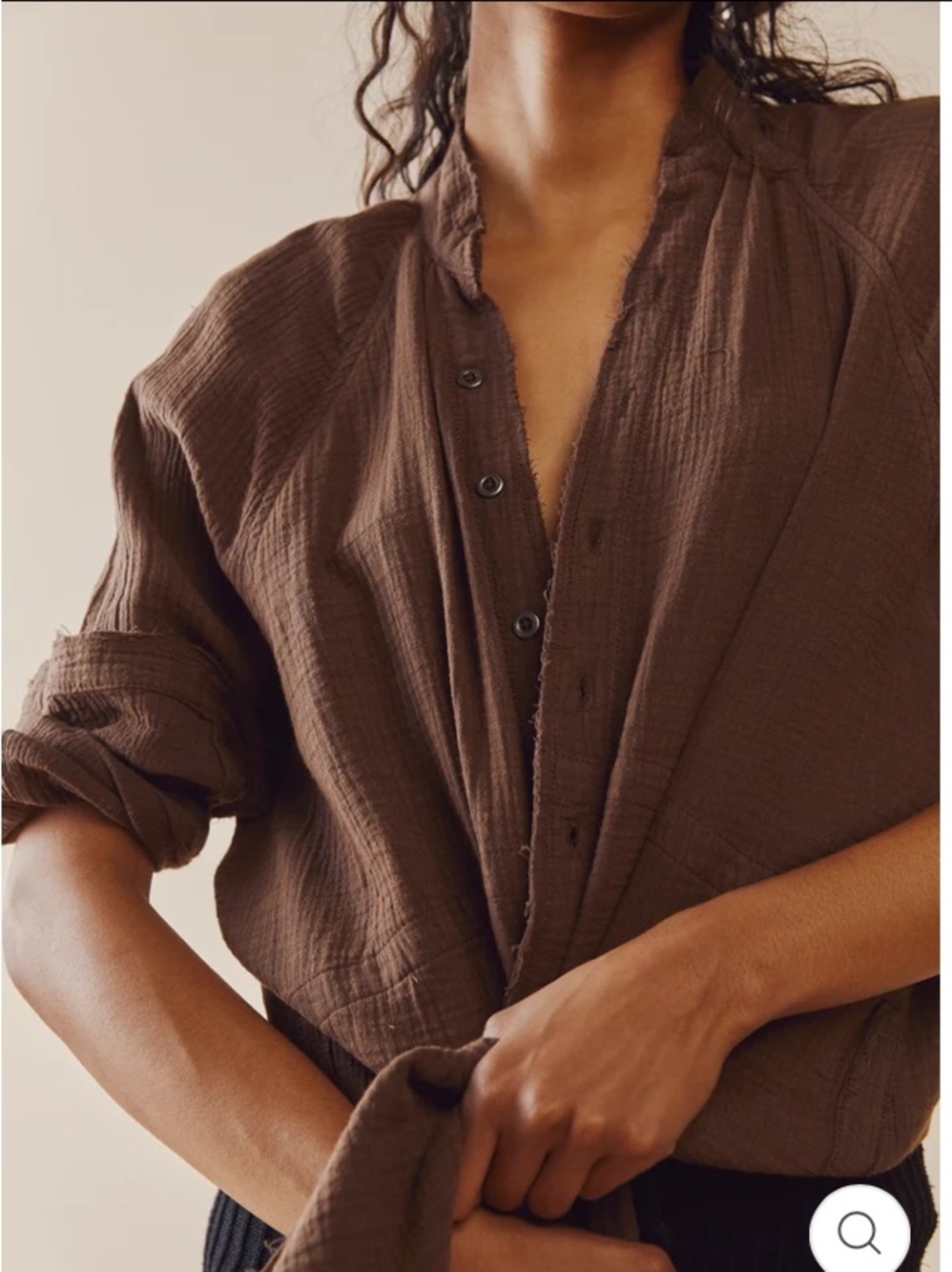 Free people we the free summer daydream shirt tunic Brown Gauze material - Picture 9 of 11